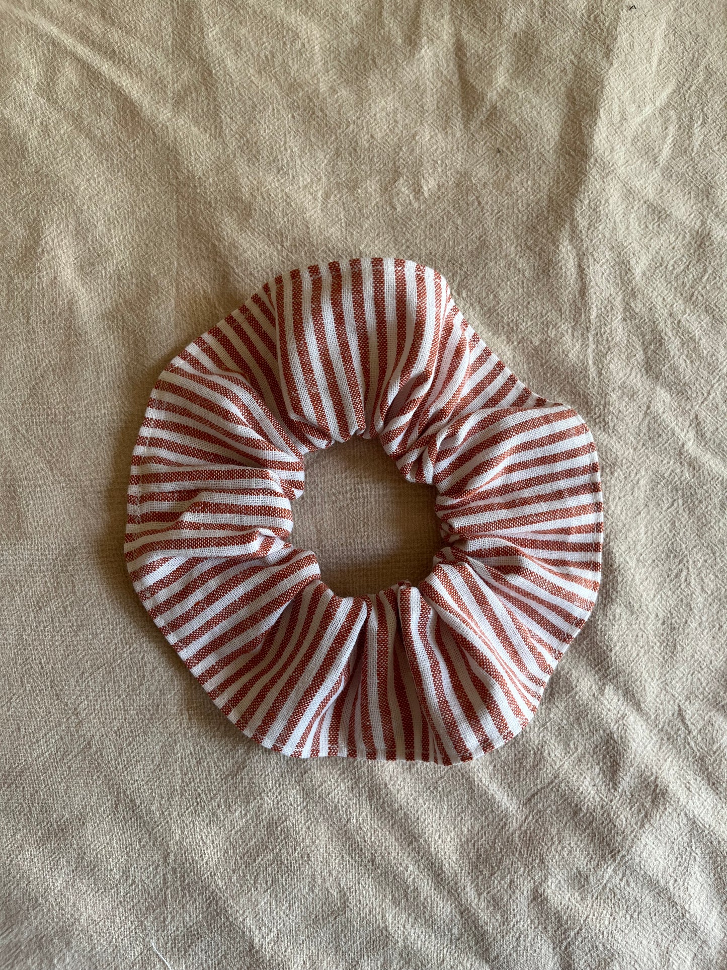Rowan stripe linen scrunchie