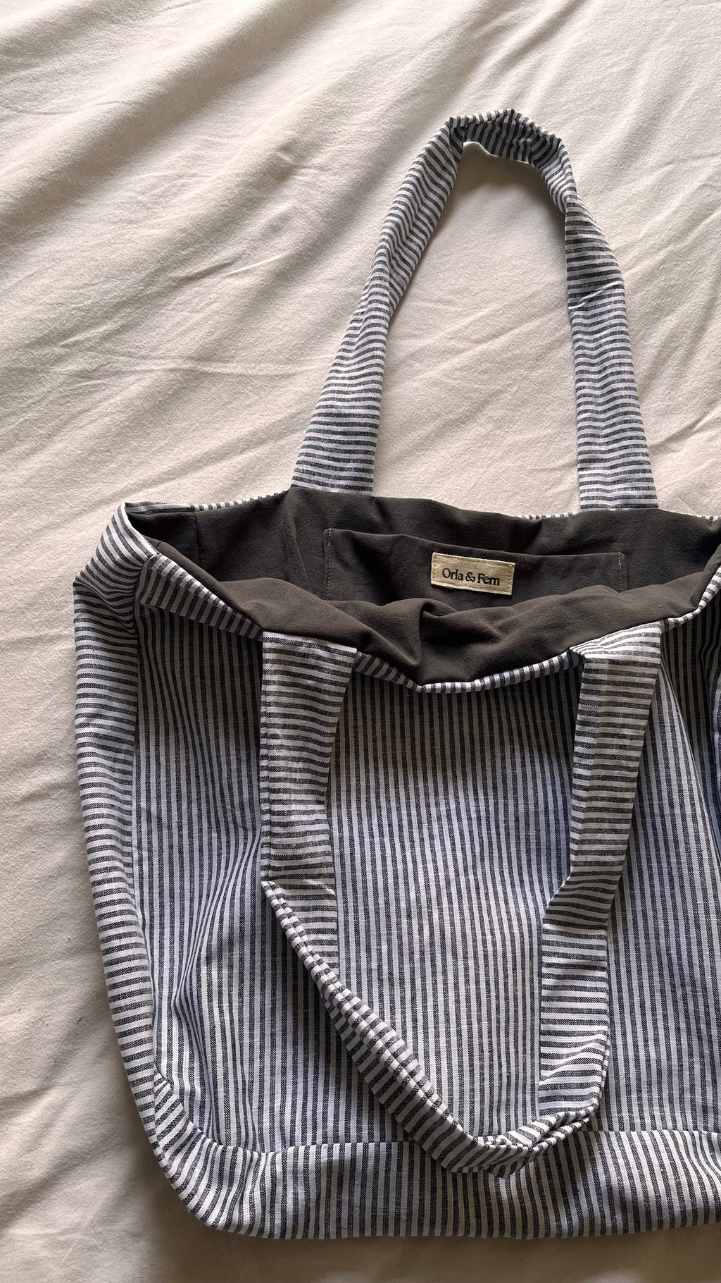 Stripe linen bag