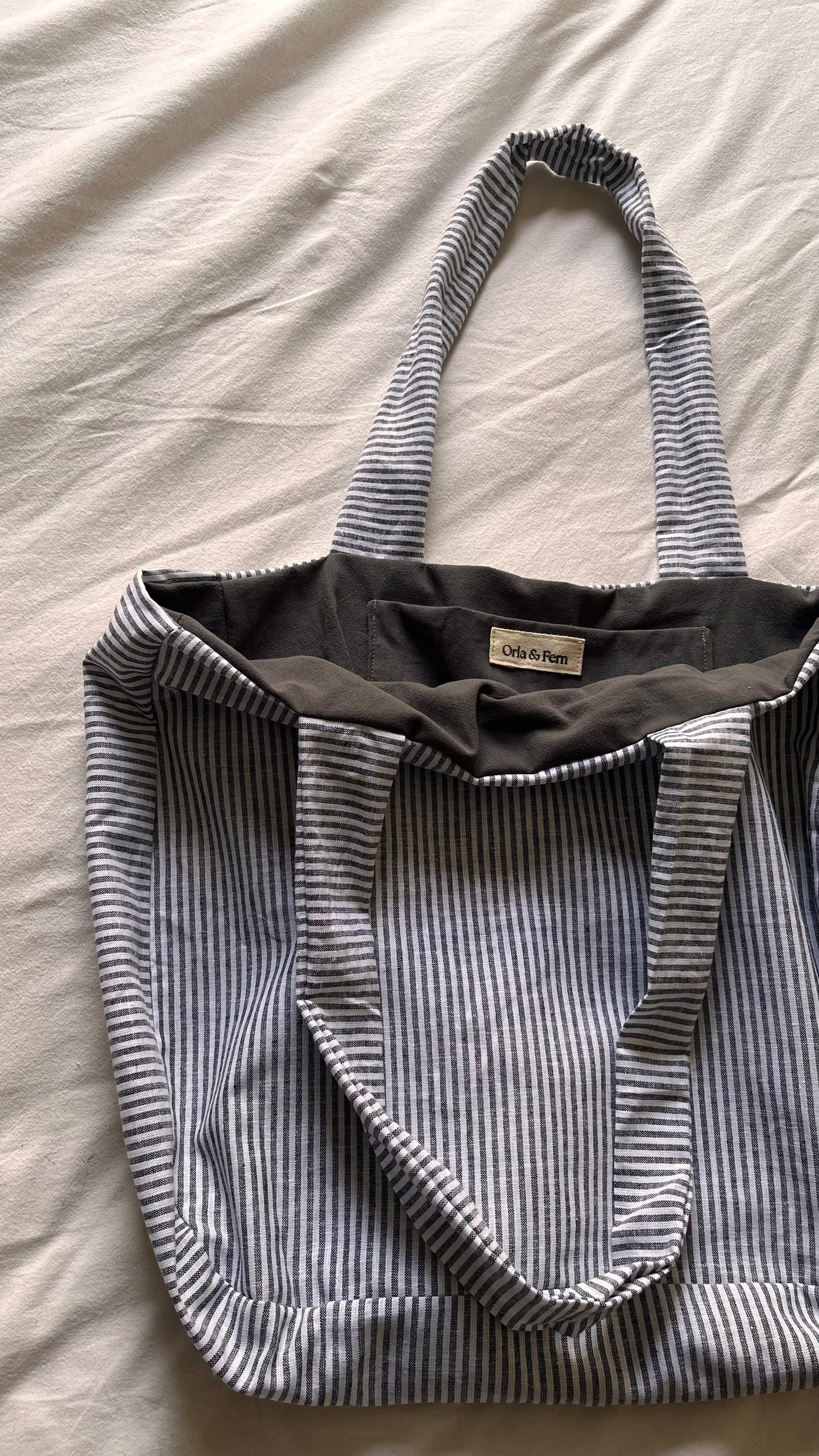 Stripe linen bag