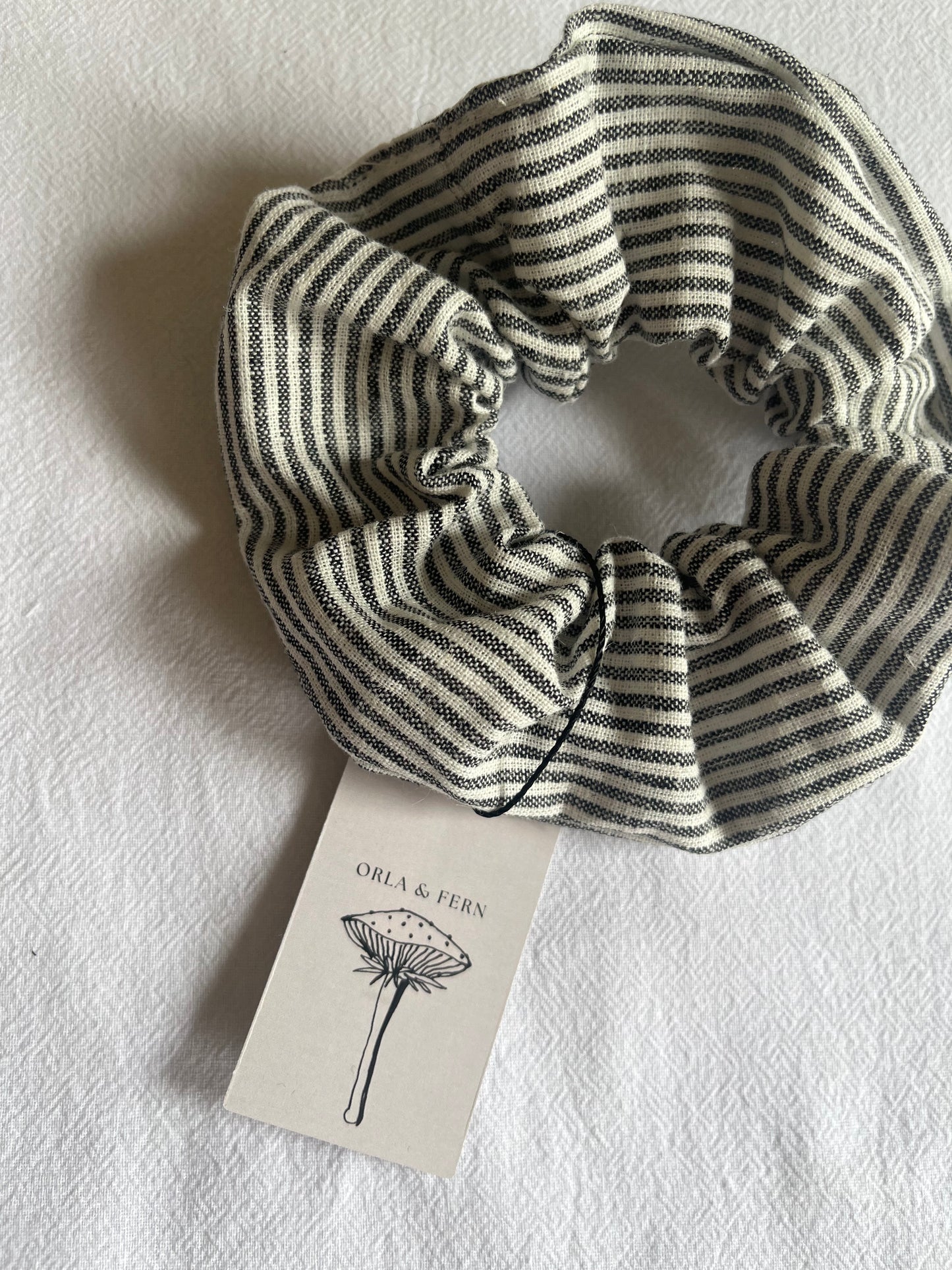 Rowan stripe linen scrunchie