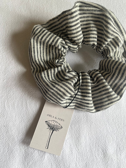 Rowan stripe linen scrunchie