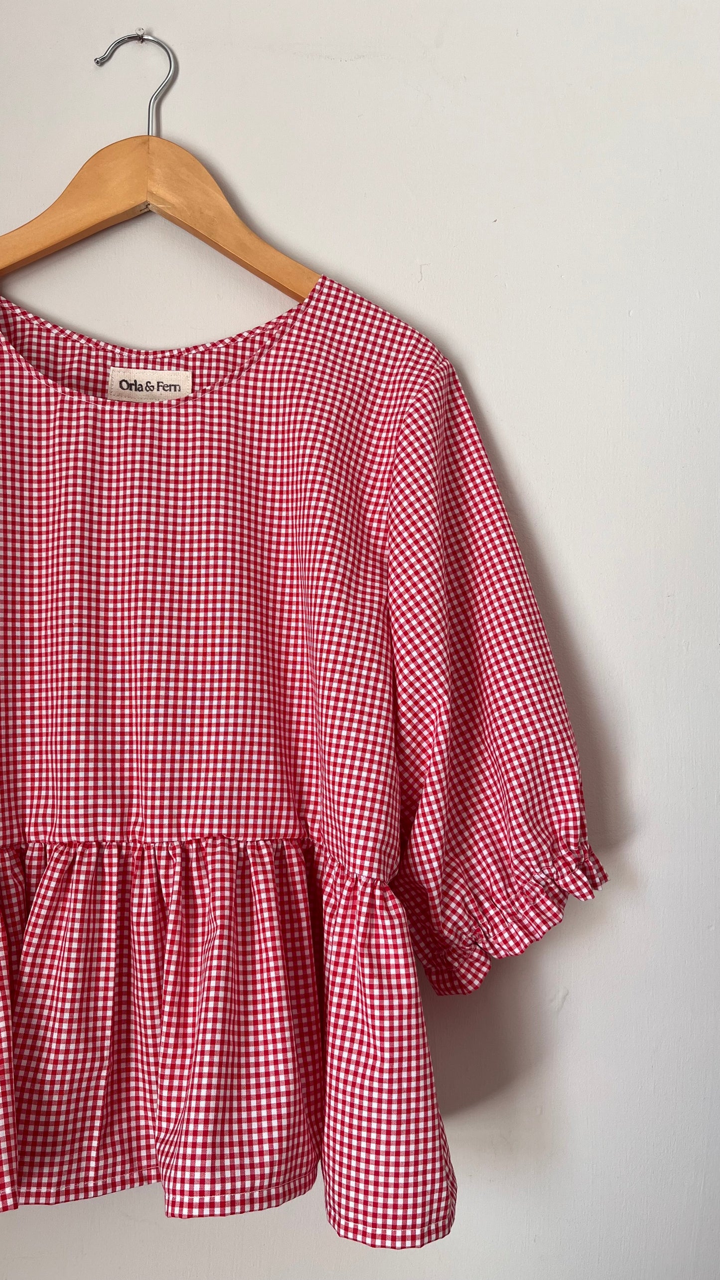Hetty frill gingham top