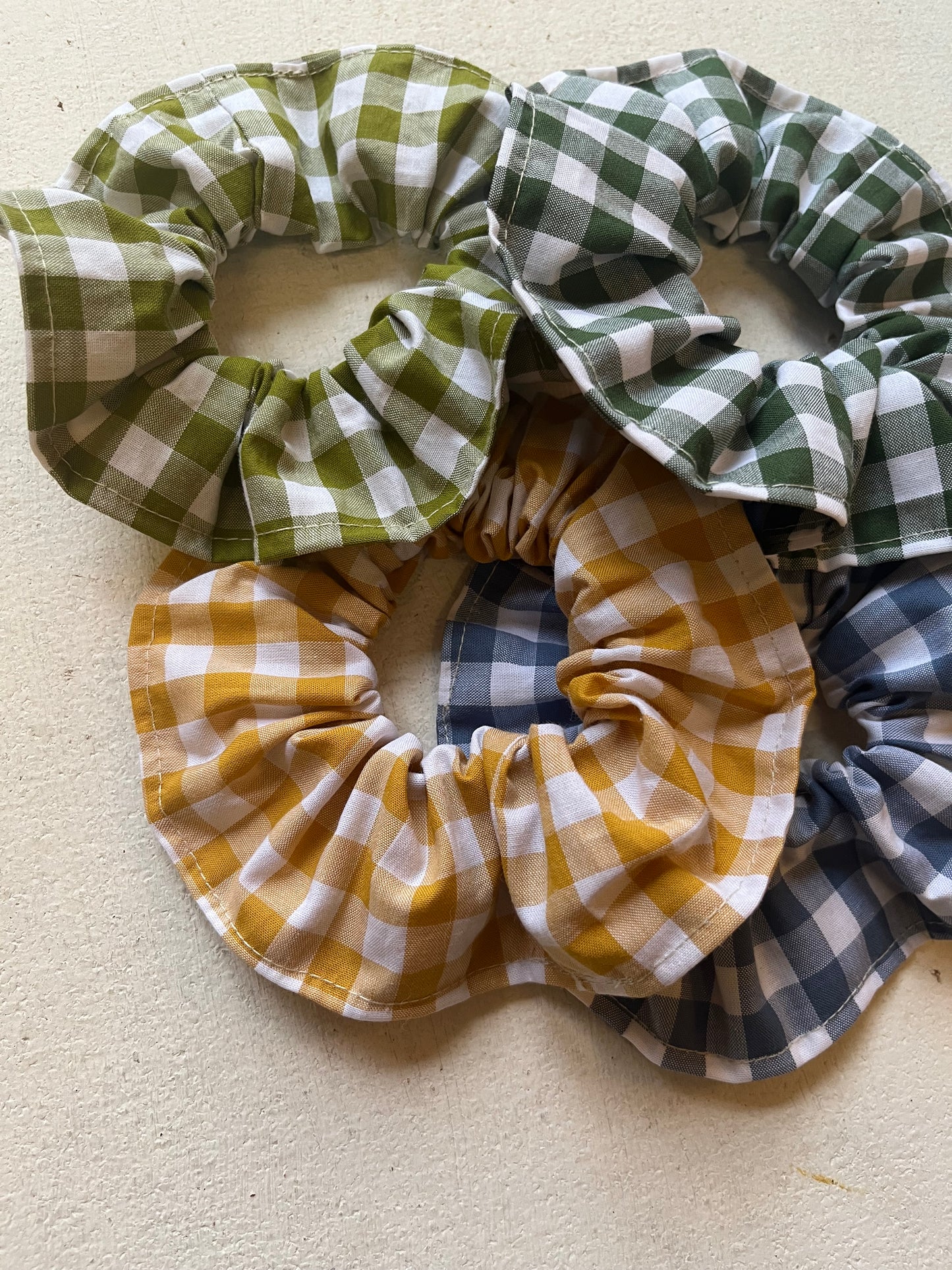Cotton gingham scrunchie