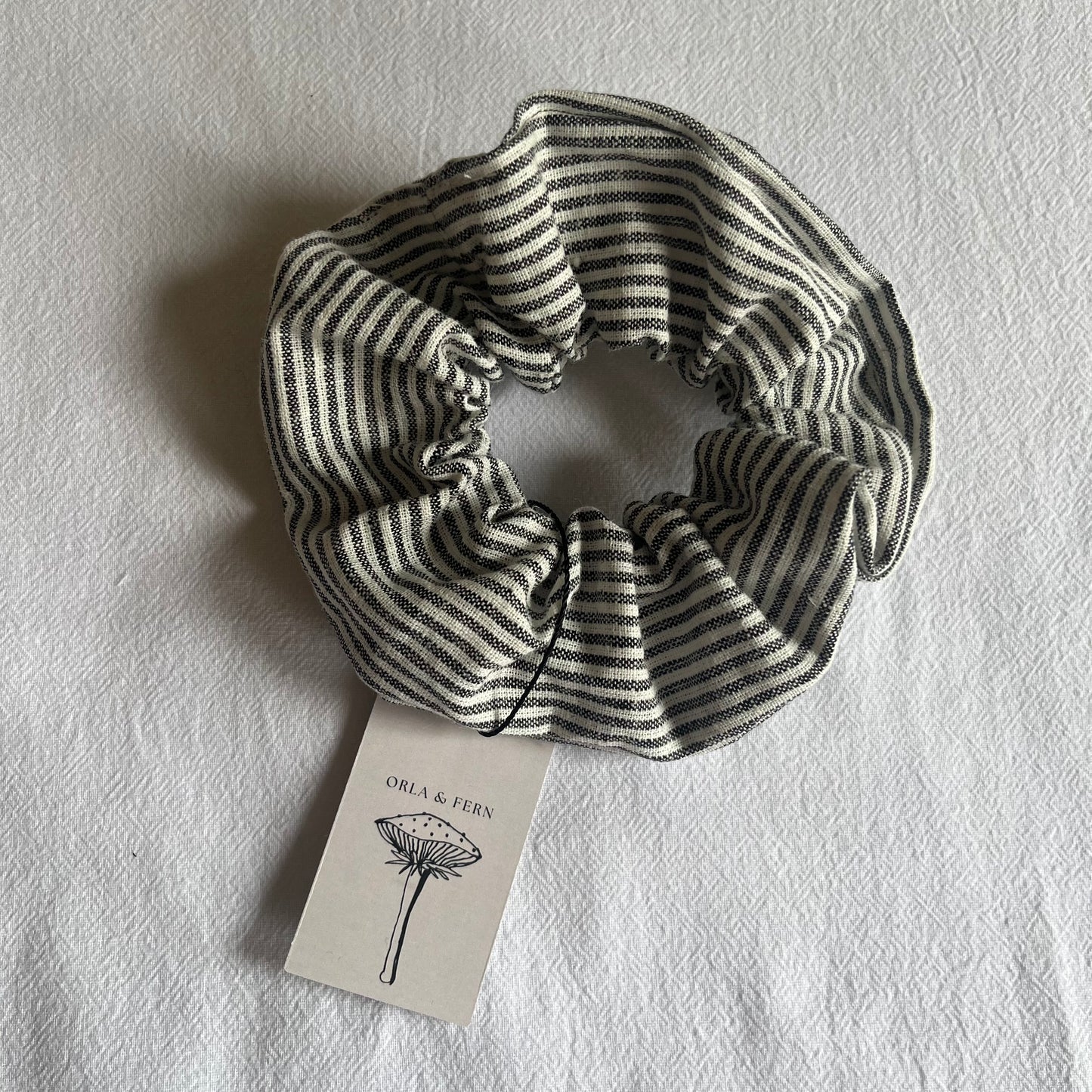 Rowan stripe linen scrunchie