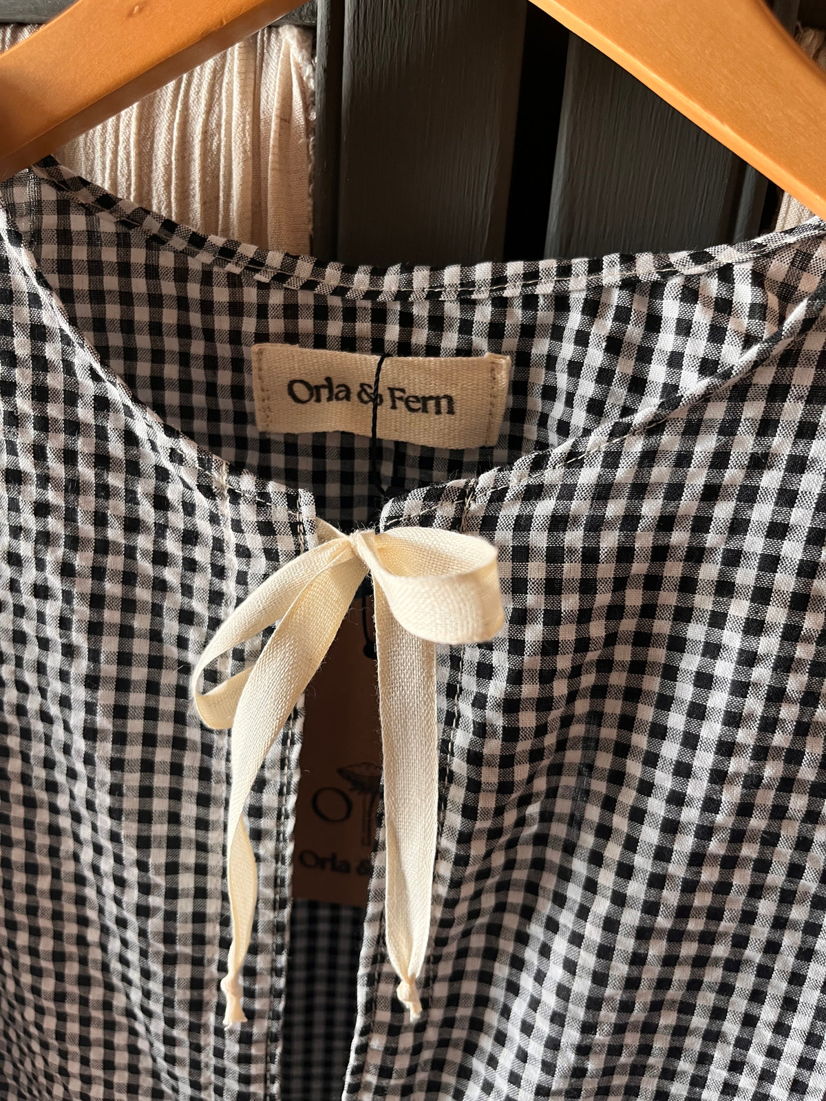Yana Gingham tie front blouse