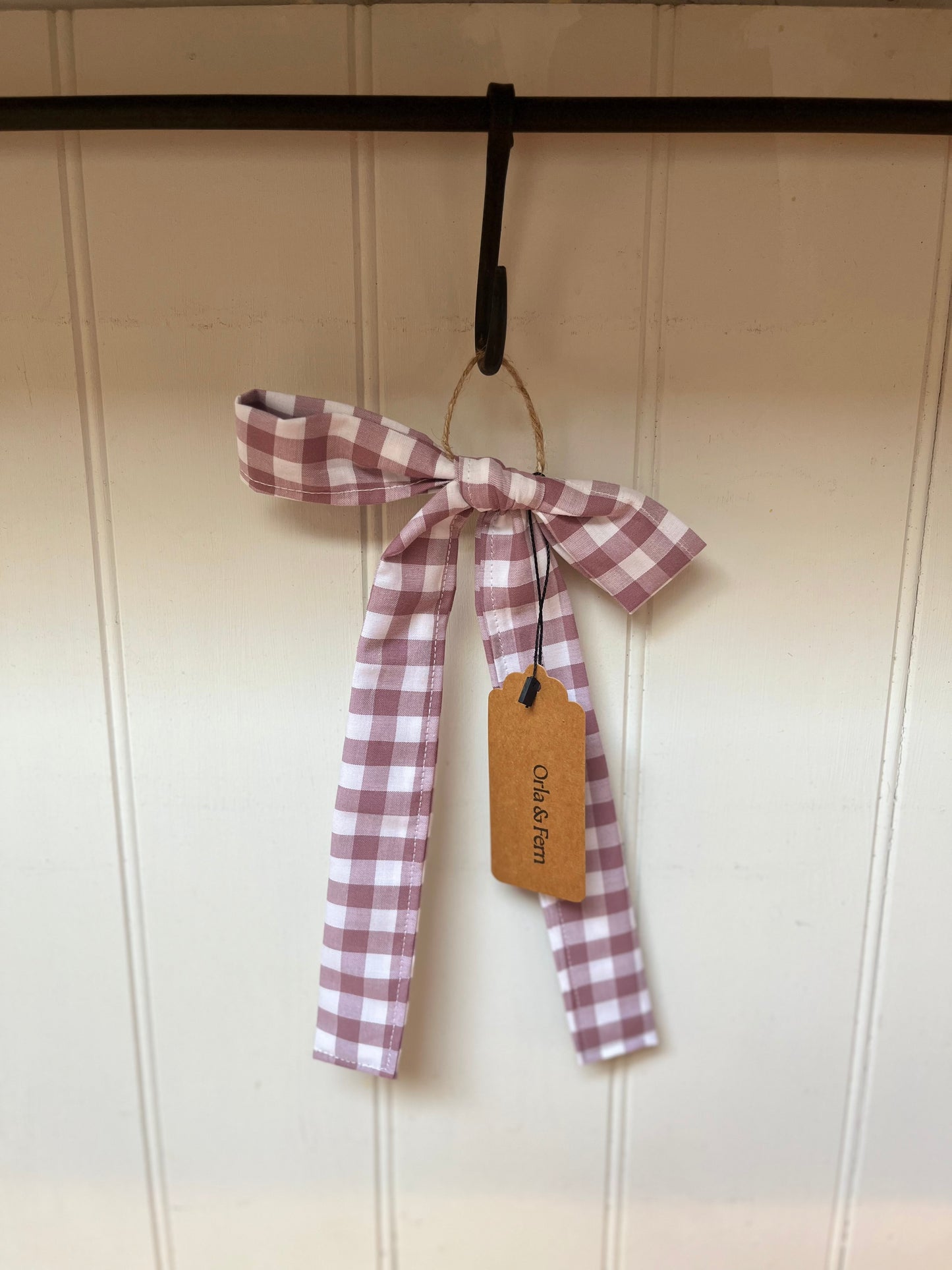 Gingham Christmas tree bow