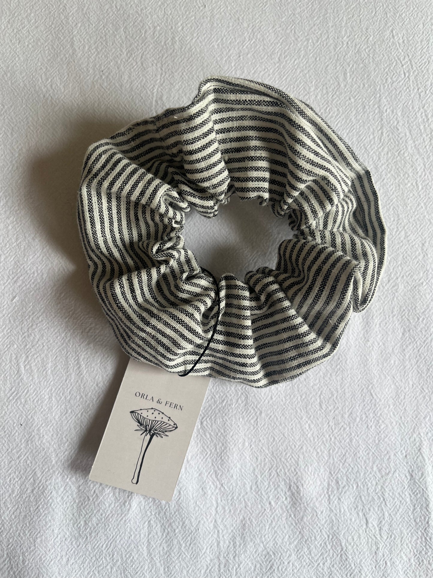Rowan stripe linen scrunchie