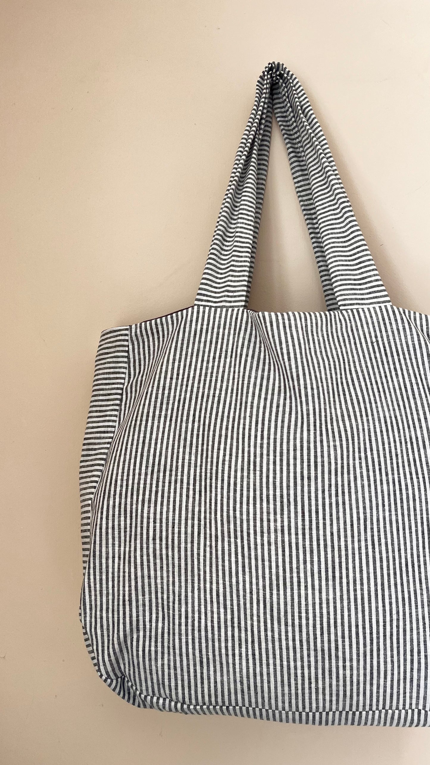 Stripe linen bag