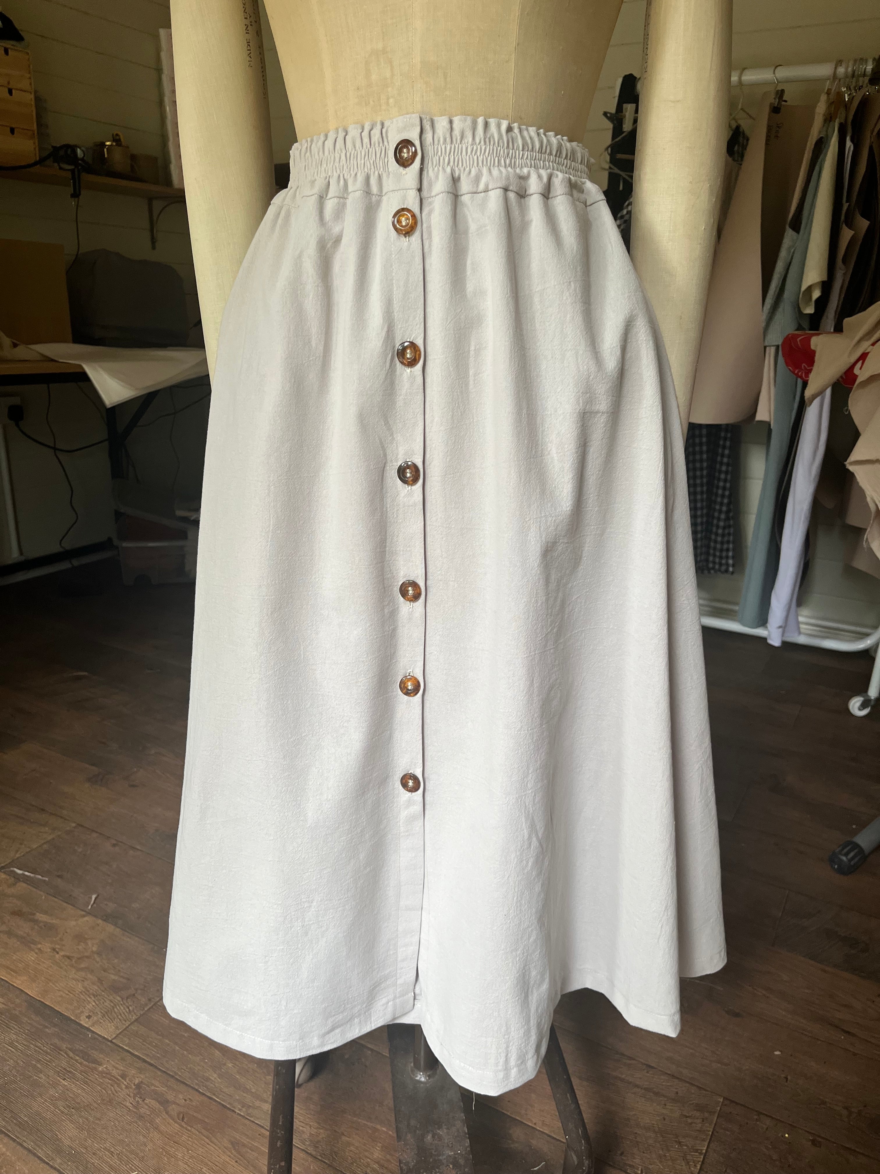 The Carrie midi button up skirt