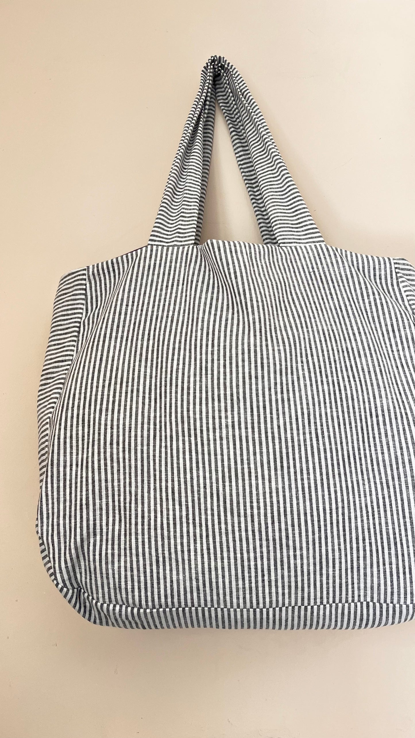 Stripe linen bag