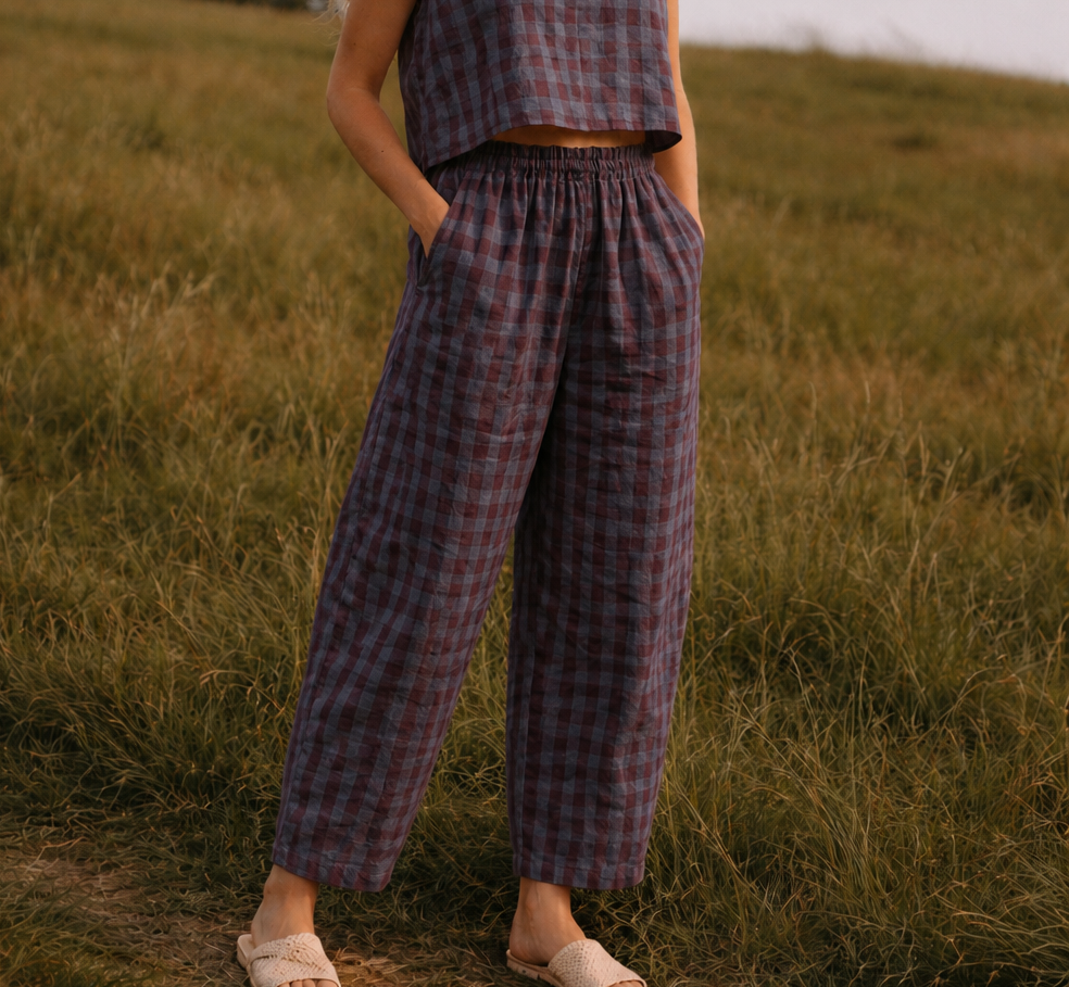 Mari Barrel trousers - Petrol Merchant & Mills