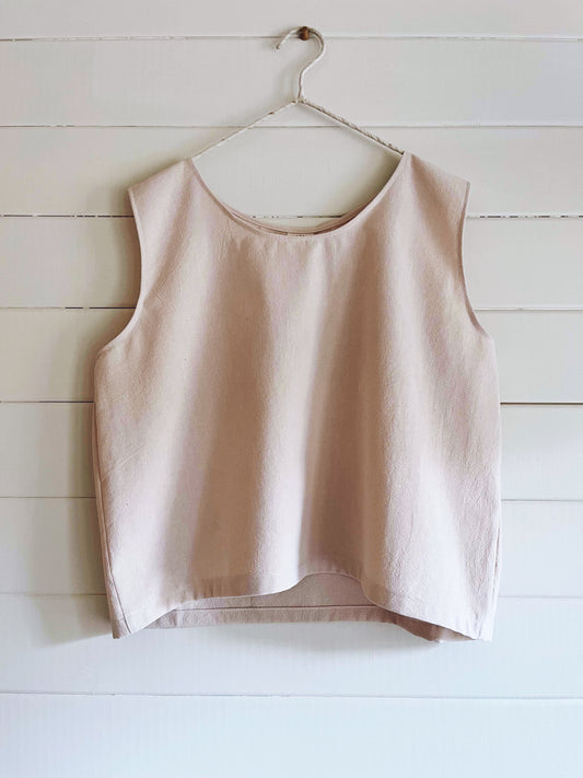 Edie washed cotton vest top |Made to order