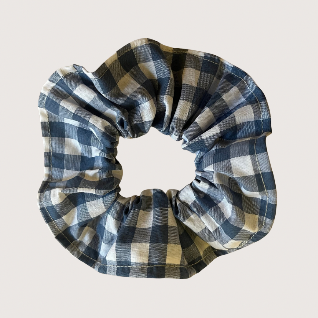 Cotton gingham scrunchie