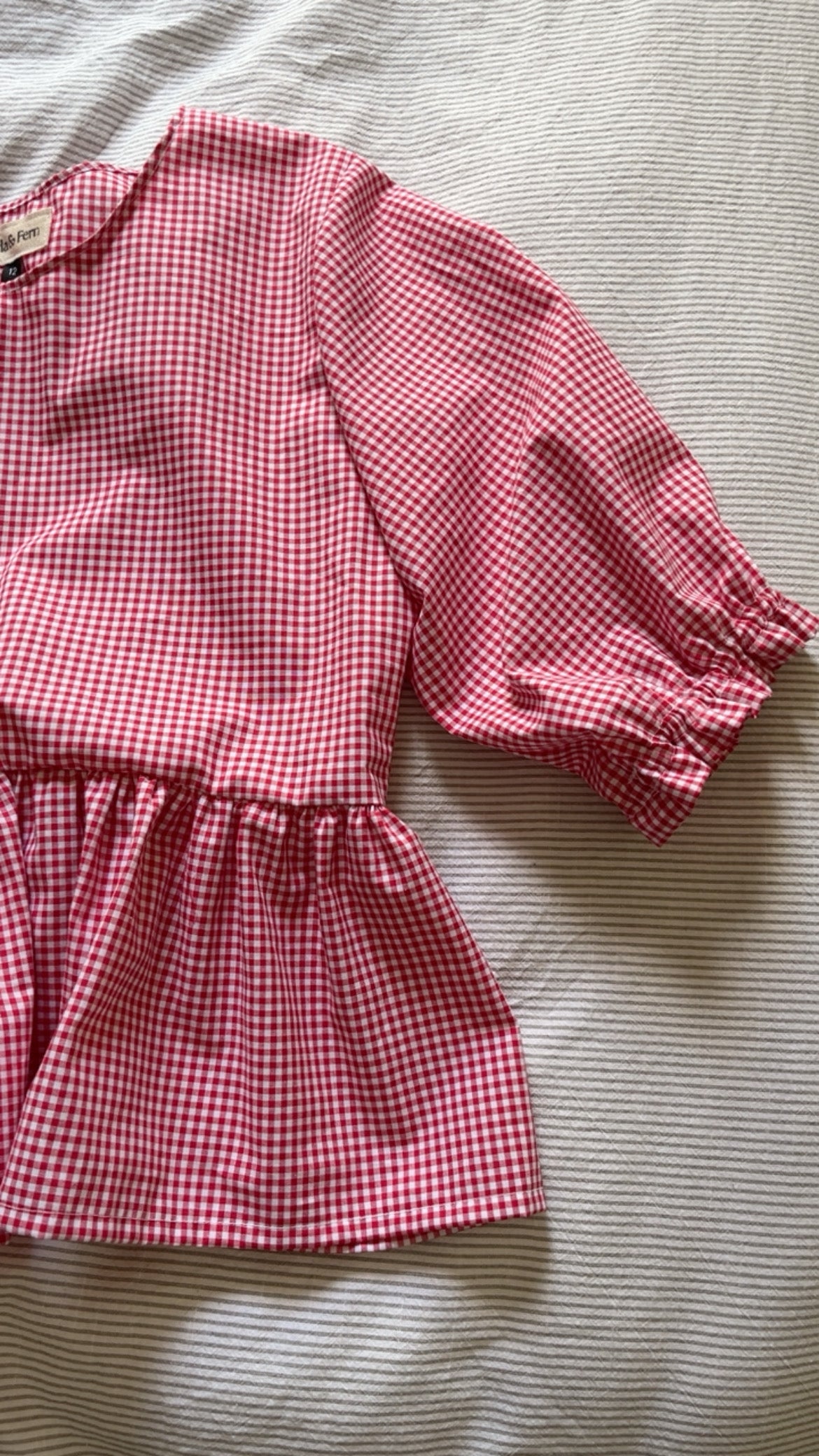 Hetty frill gingham top