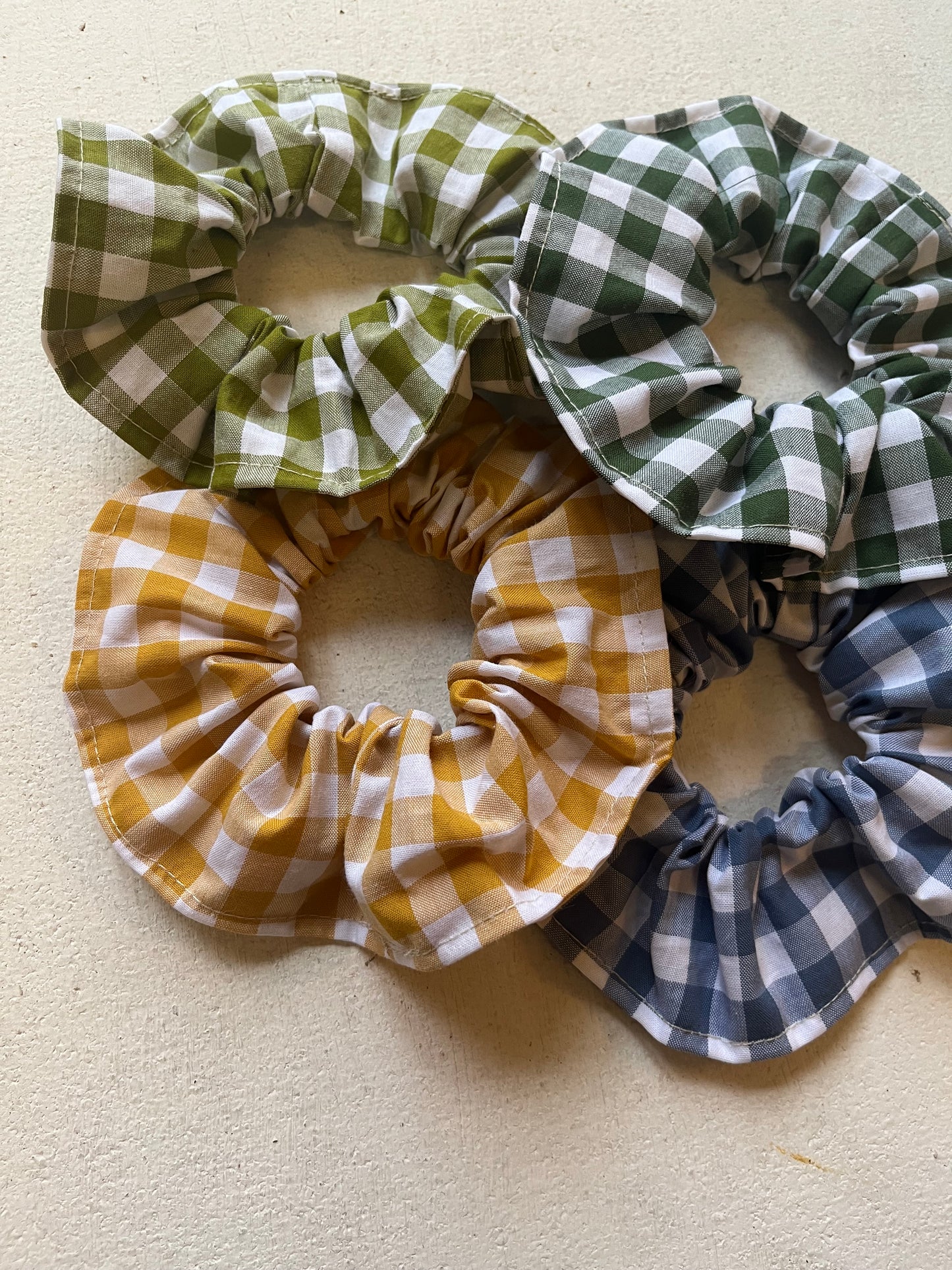 Cotton gingham scrunchie