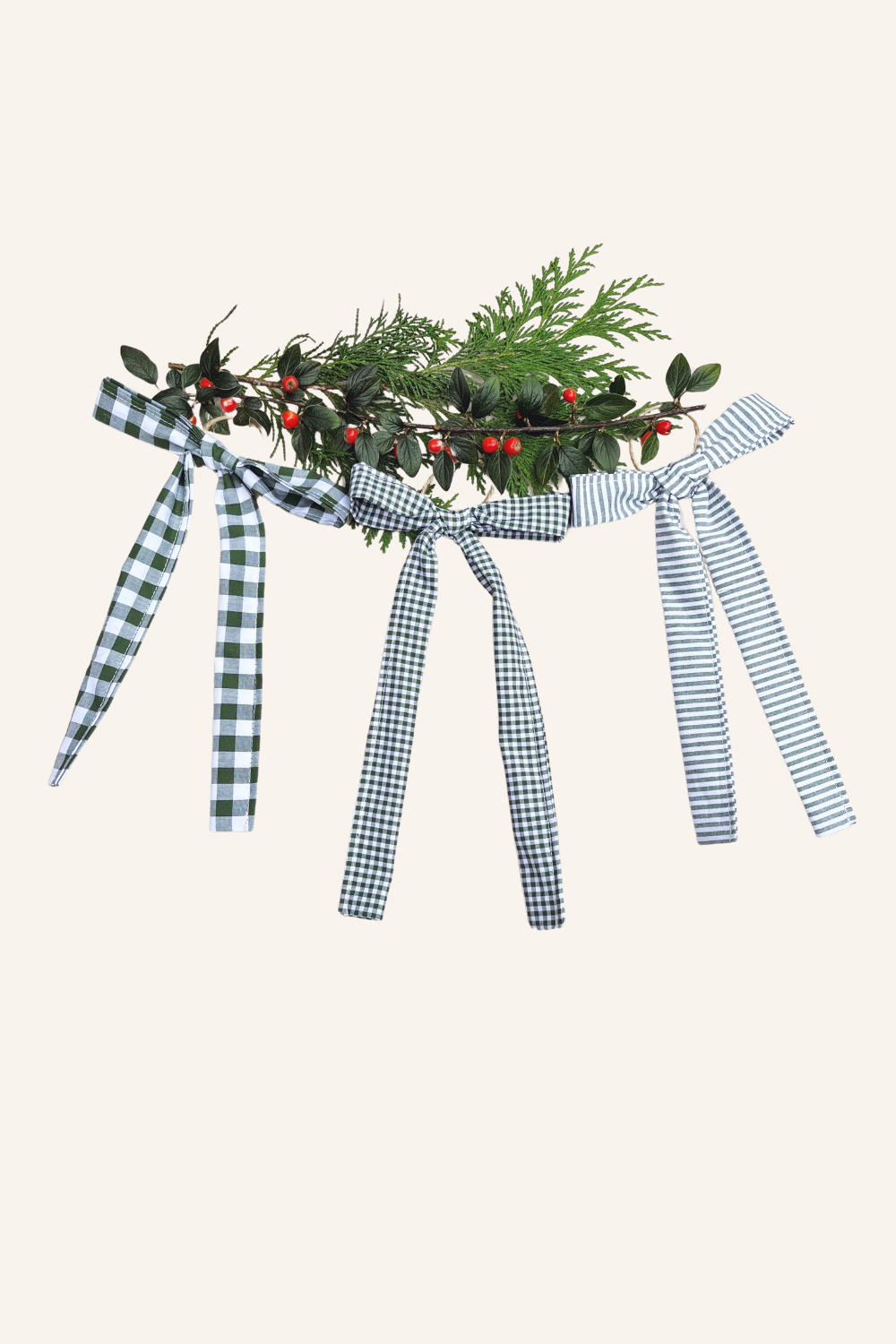 Green Christmas tree bow