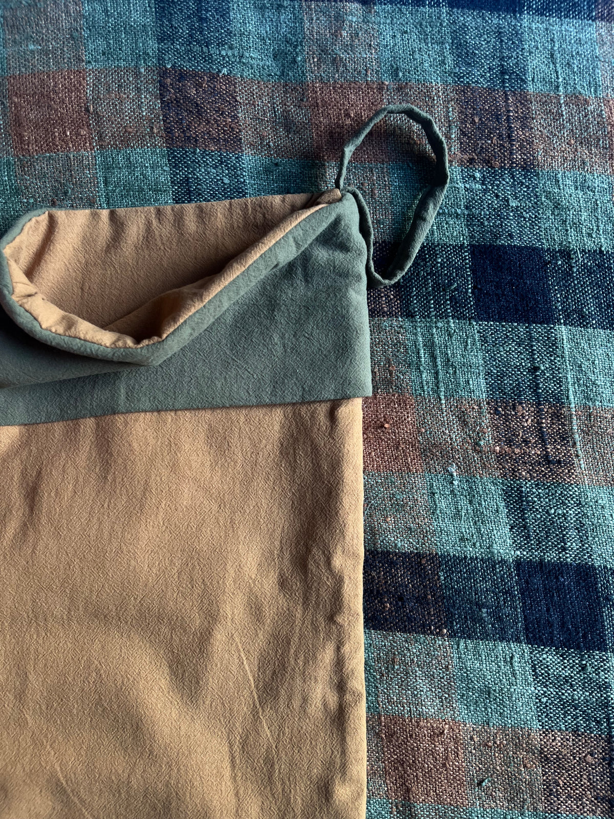 Washed cotton Christmas stocking