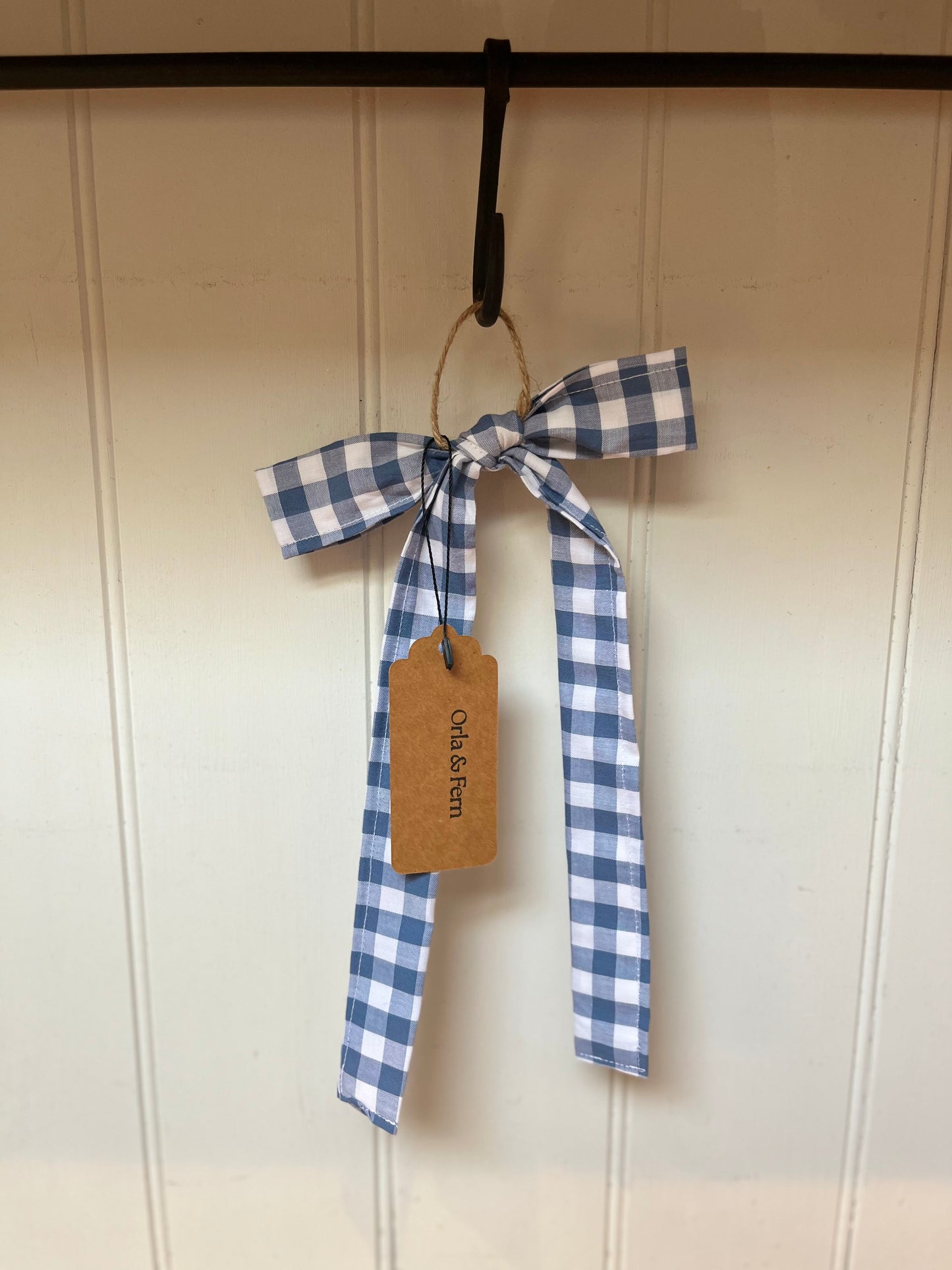 Gingham Christmas tree bow