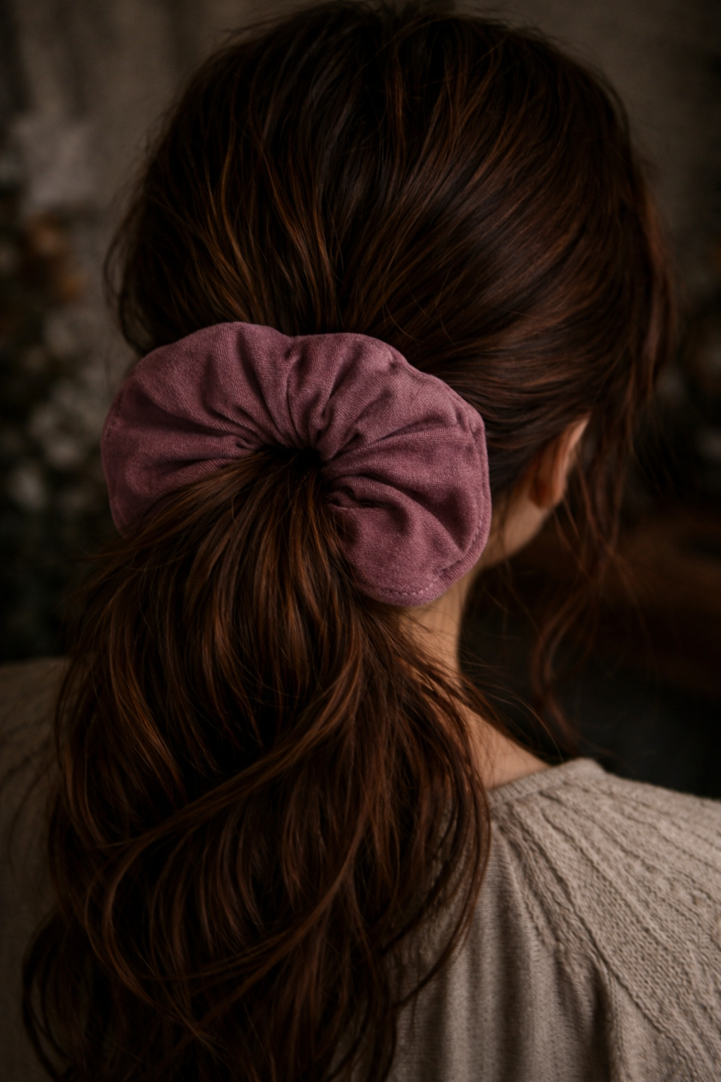 Washed cotton scrunchie set of 4