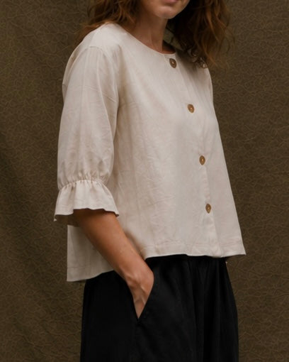 Faye ruffle sleeve blouse