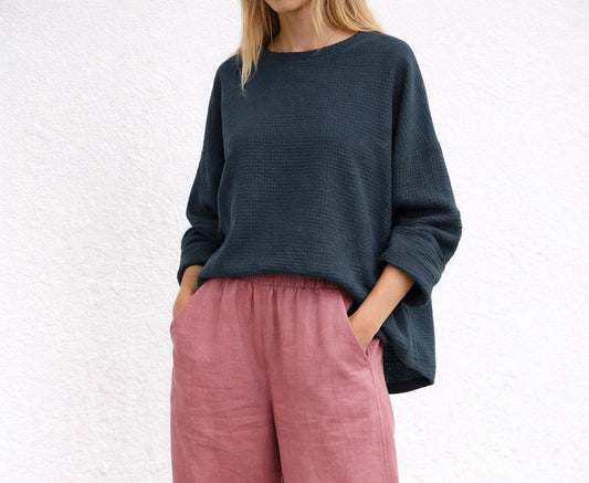 Josie drop shoulder oversized cotton top