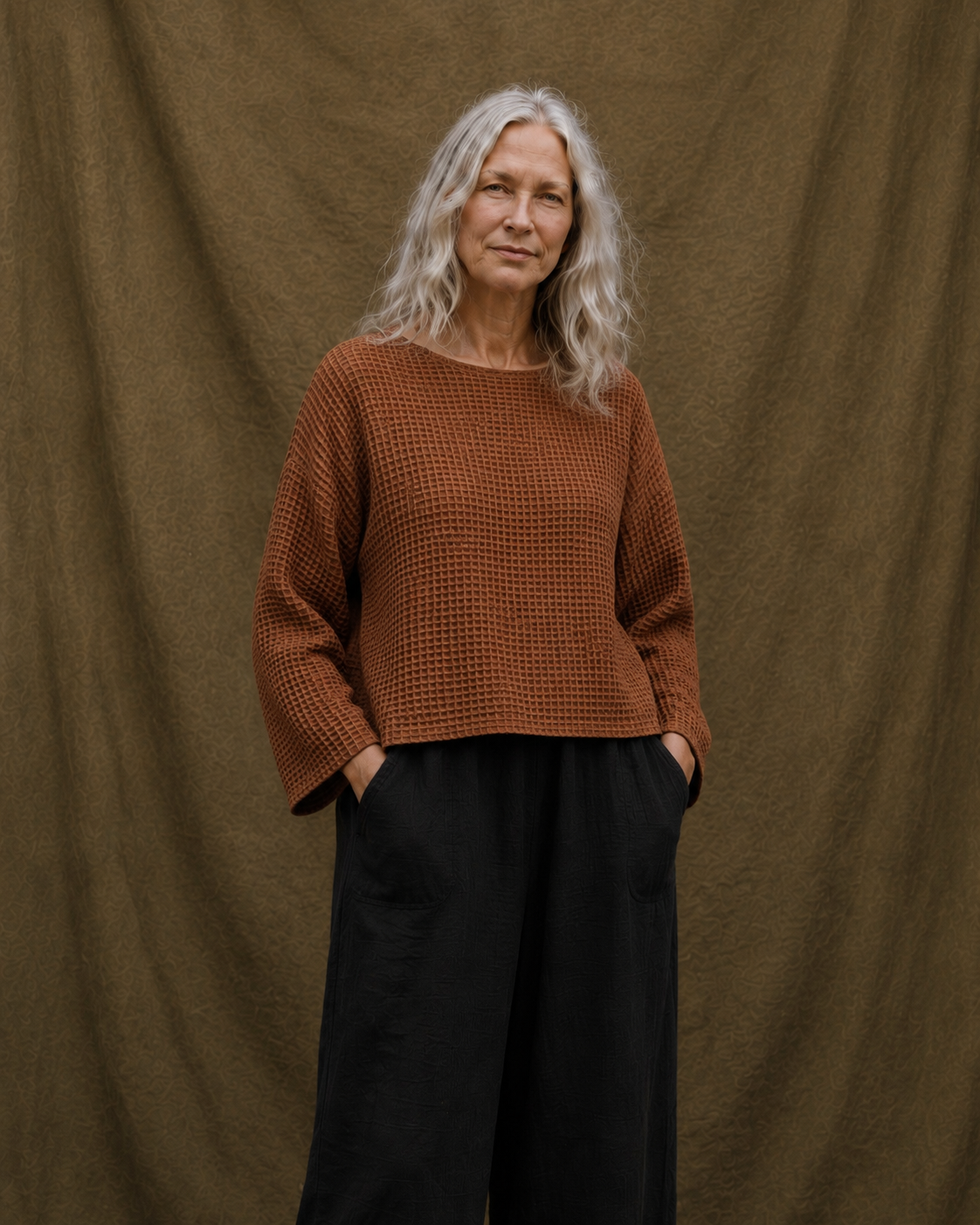 Rust waffle jumper