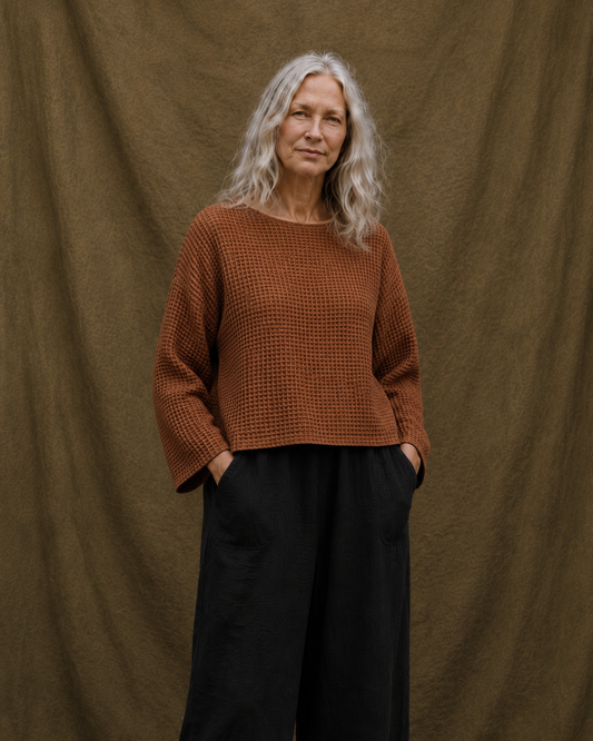 Rust waffle jumper