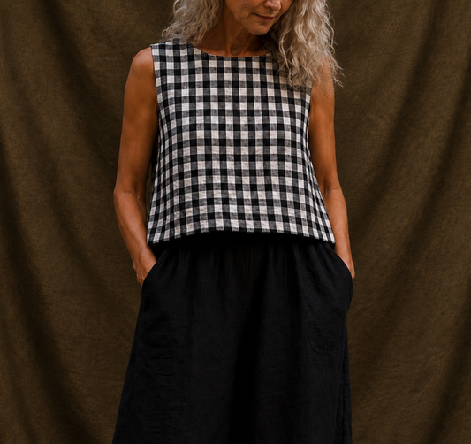 Edie gingham vest top