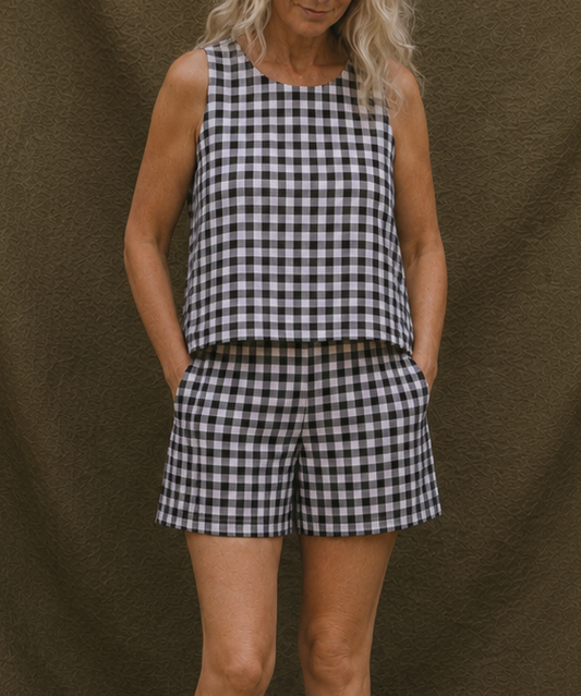 Edie gingham shorts set